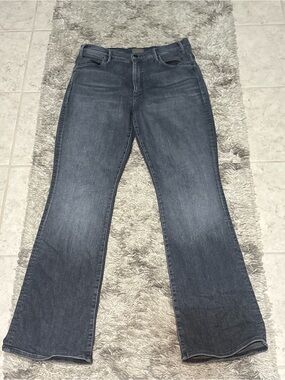 MOTHER Women’s Lil Hustler Heel Jeans Magic Eight Ball Grey Flare Size 32